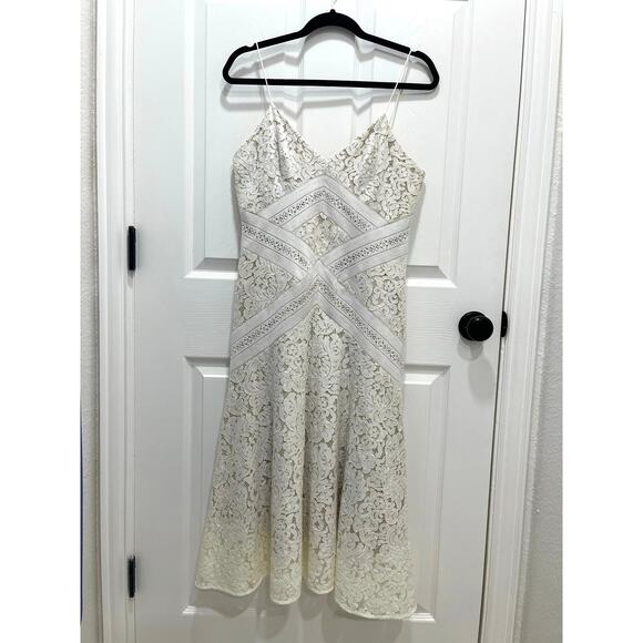 Lover the Label | Rapture White Lace Midi Dress Sz 8 Bridal LWD Occasion Floral - Picture 2 of 16